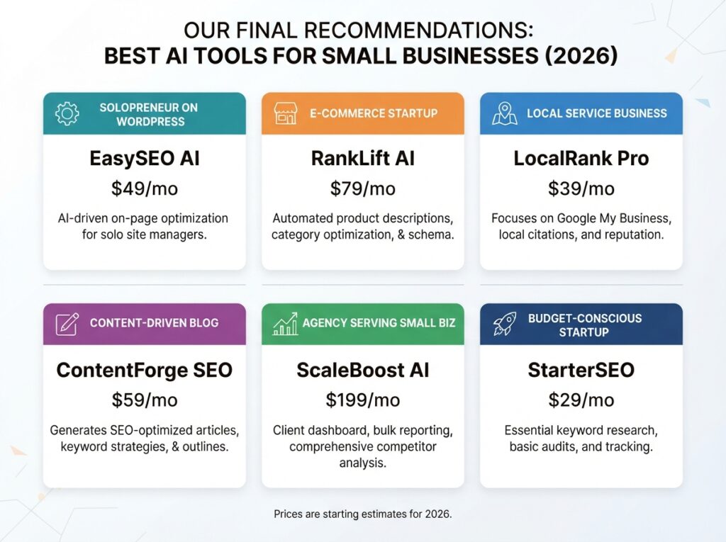 AI SEO tools for small businesses final recommendations