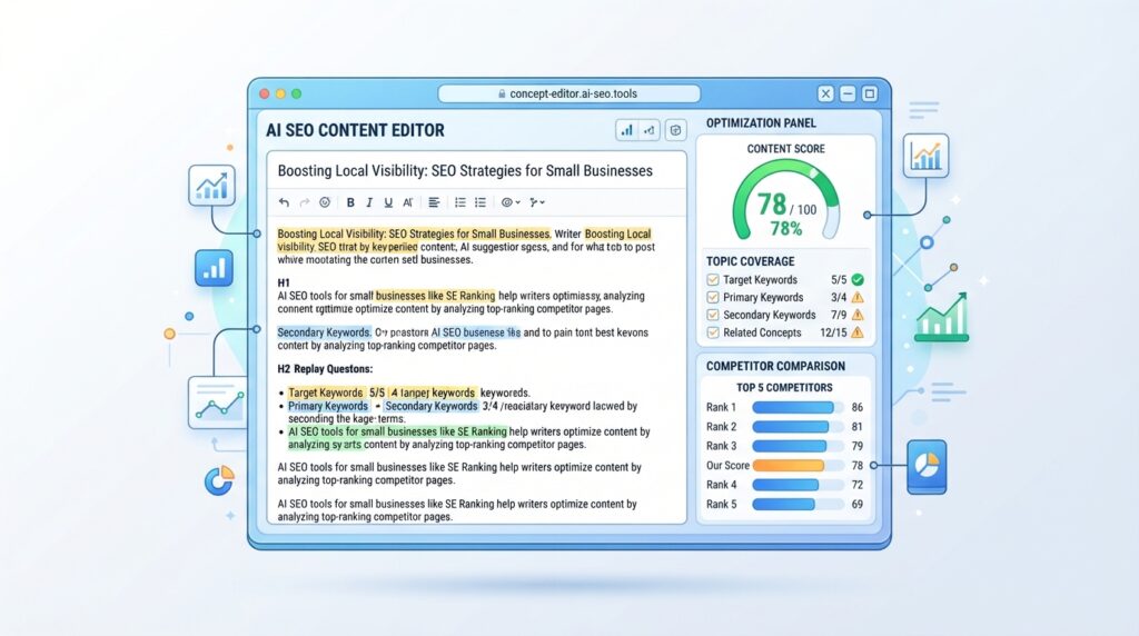AI SEO tools for small businesses content editor