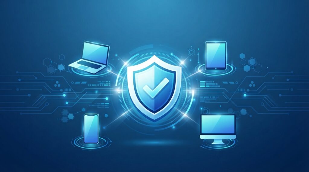 "Comparison of top antivirus software in 2026 with shield concept"
