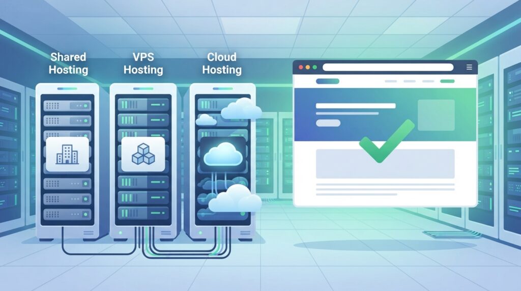 Best Web Hosting Services in 2026: The Complete Pillar Guide Illustration of web hosting services comparison with servers, websites, and speed icons